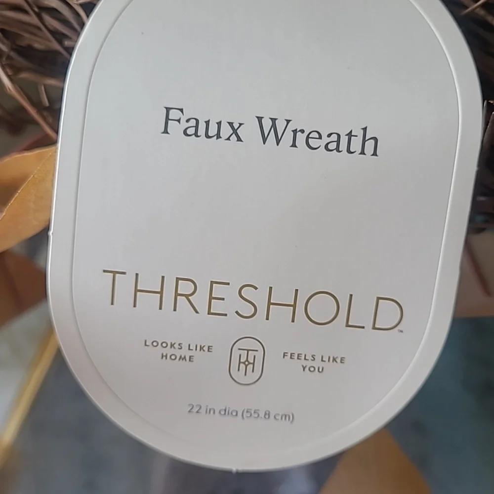 Threshold Autumn Wreath with Yellow and Tan Accents